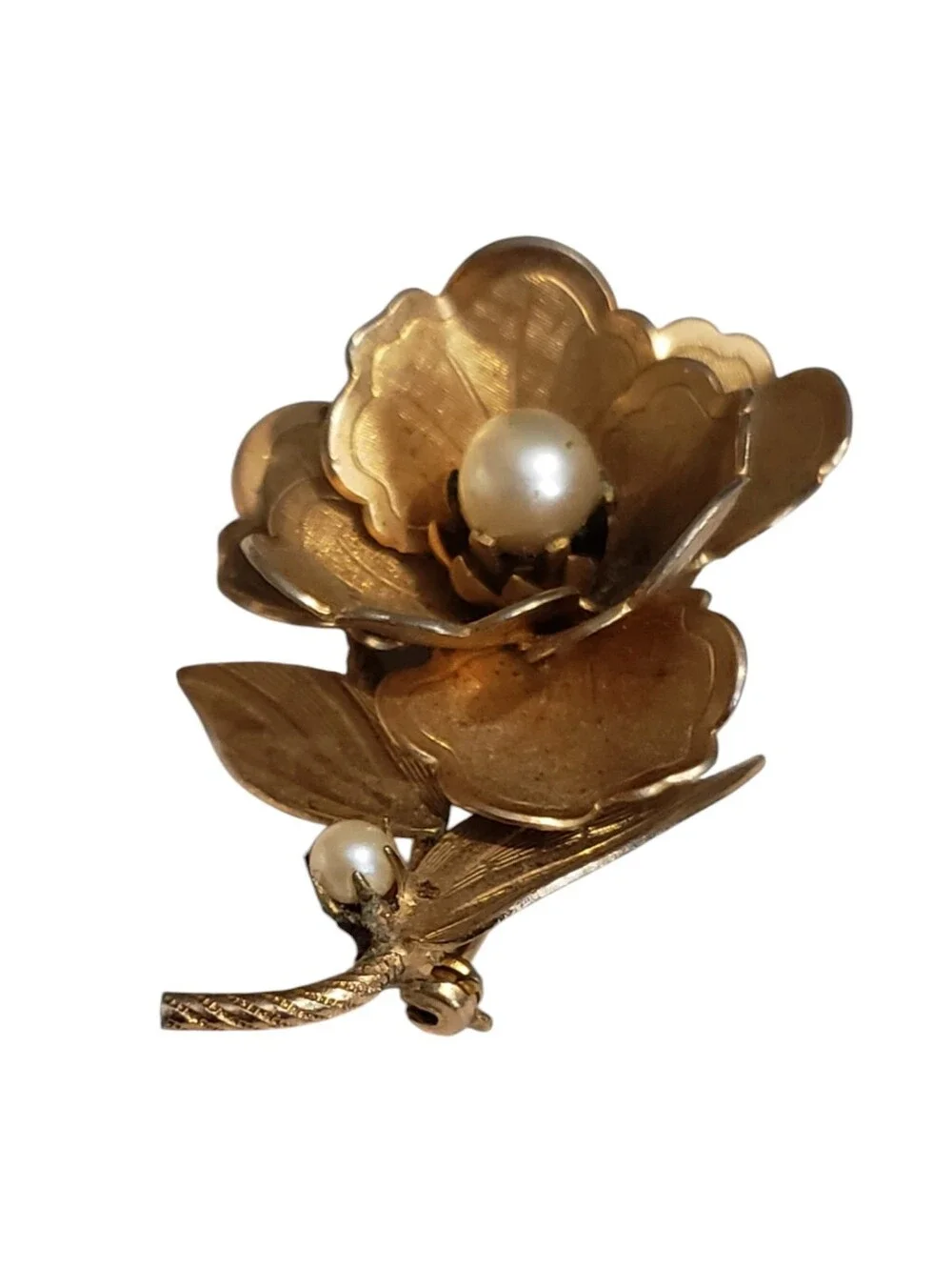 Vibtage Coro Flower Pearl Brooch Pin
